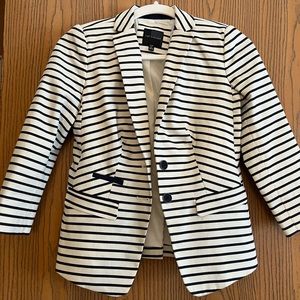 THE LIMITED Blazer Suit Jacket Stripe Navy Blue — XS Petite